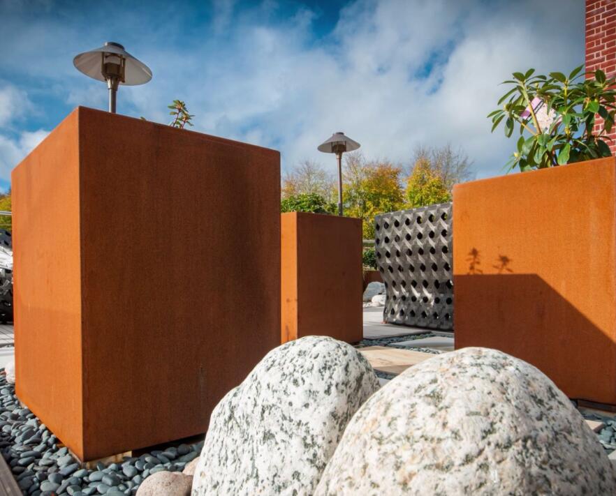 陆河锈钢板花箱